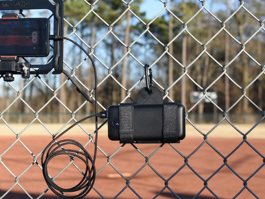 FenceGripz - Universal Clip On Power Bank Holder for Chain Link Fence and Netting (Baseball. Softball, Tennis)