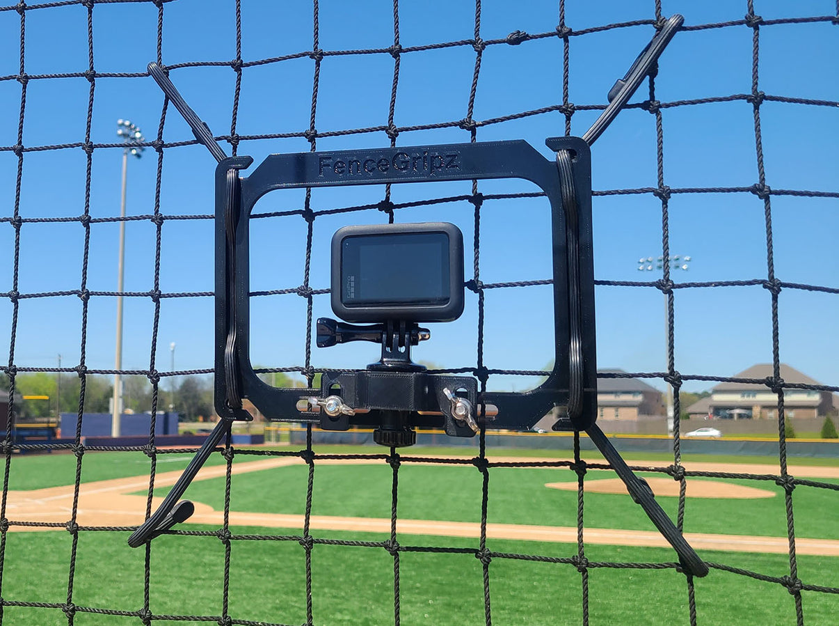 GoPro, DJI, Action Camera fence mount for baseball, softball, and
